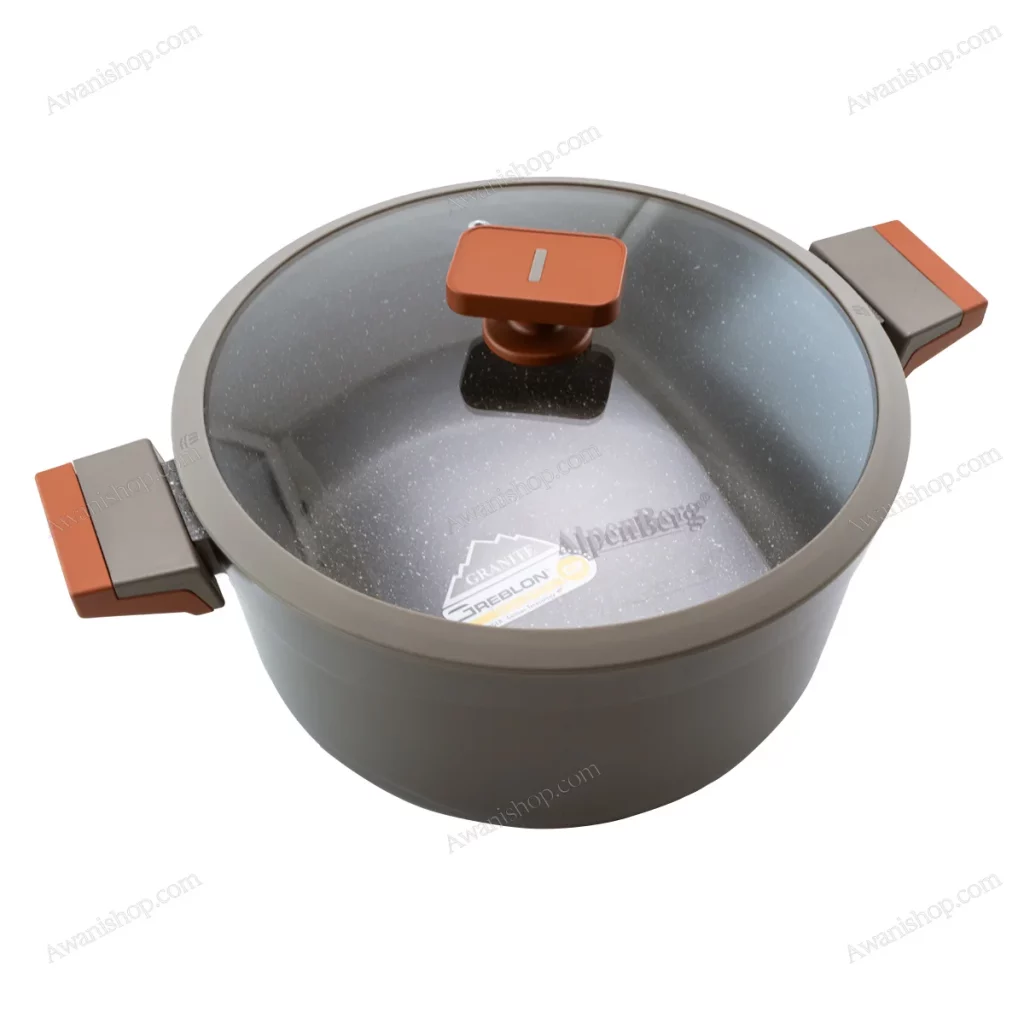 12 Pcs Granite Non-Stick Cookware Set Brown Accent — view 2