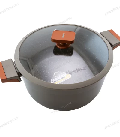 12 Pcs Granite Non-Stick Cookware Set Brown Accent — view 2