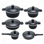 12 Pcs Granite Non-Stick Cookware Set Silver