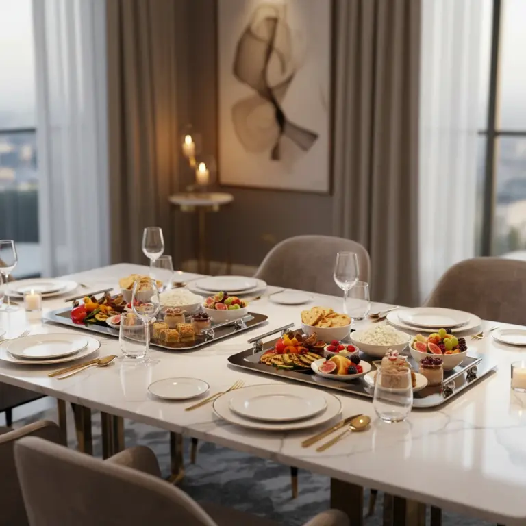 Modern Luxury Stainless Steel Serving Tray-Elegant Dinner Parties