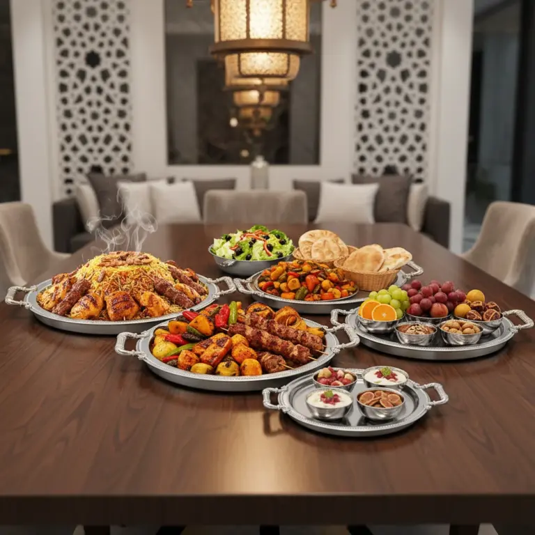 Stainless Steel Oval 3 Pieces Tray Set-Elegant Dinner Parties