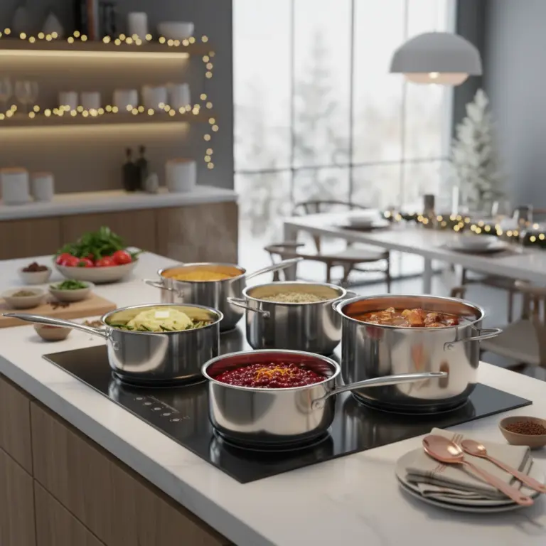 Stainless Steel Saucepan-Gourmet Dinner Preparation