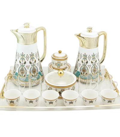 Arabic Tea & Coffee Gift Set 23 Pcs with Tray