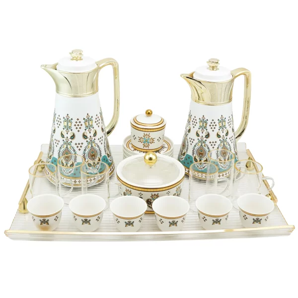 Arabic Tea & Coffee Gift Set 23 Pcs with Tray