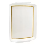 Melamine Serving Tray White Gold — view 3