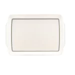 Melamine Serving Tray White Silver
