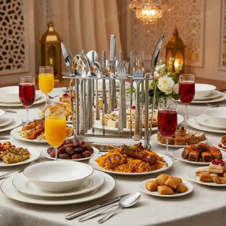 38-Piece Stainless Steel Cutlery Set with Stand – Floral Silver-Cultural Celebrations