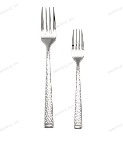 38-Piece Stainless Steel Cutlery Set with Stand – Hammered Textured — view 2