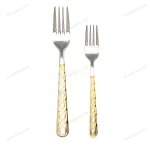 38-Piece Stainless Steel Cutlery Set with Stand – Silver & Gold Patterned — view 2