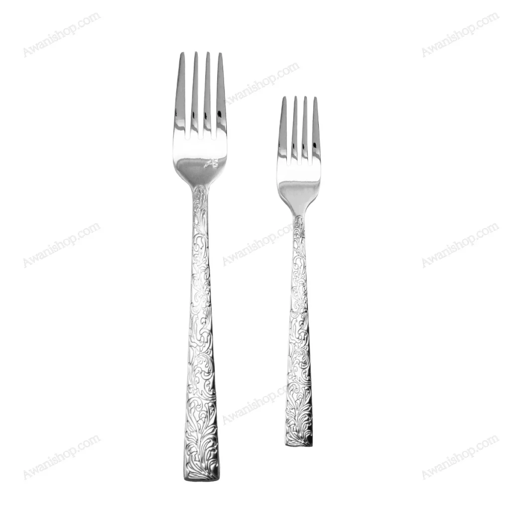 38-Piece Stainless Steel Cutlery Set with Stand – Floral Silver — view 2