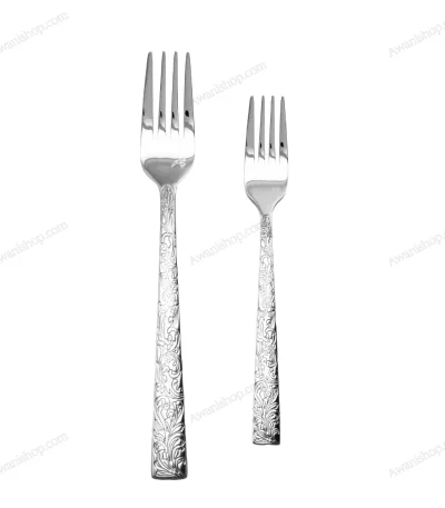 38-Piece Stainless Steel Cutlery Set with Stand – Floral Silver — view 2