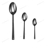 38-Piece Stainless Steel Cutlery Set with Stand – Dark Ribbed — view 4