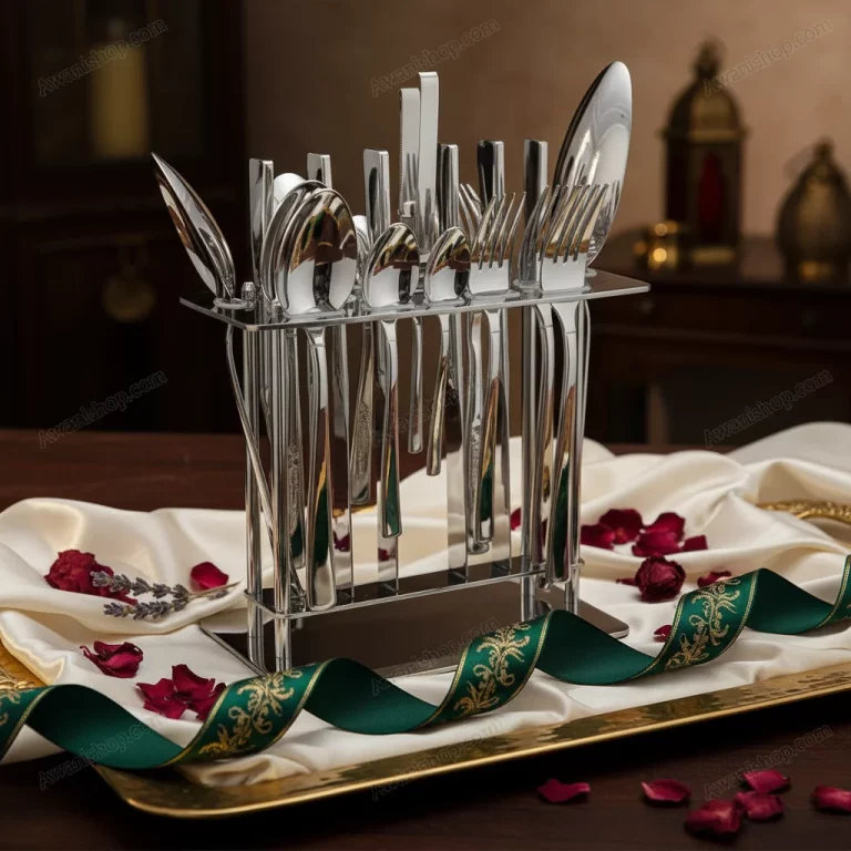 38-Piece Stainless Steel Cutlery Set with Stand – Classic Silver — Formal Occasions