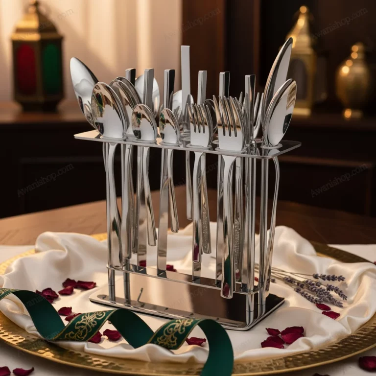 38-Piece Stainless Steel Cutlery Set with Stand – Classic Silver — Housewarming Gifts