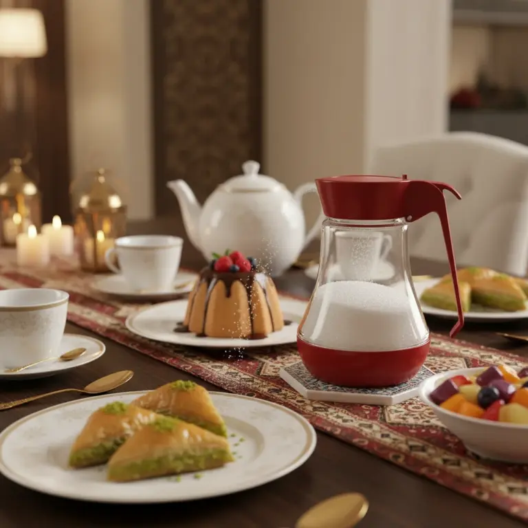 Glass Sugar Dispenser with Red Lid -Gourmet Kitchen Essential