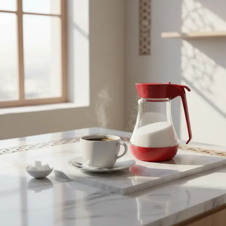 Glass Sugar Dispenser with Red Lid -Elegant Afternoon Tea