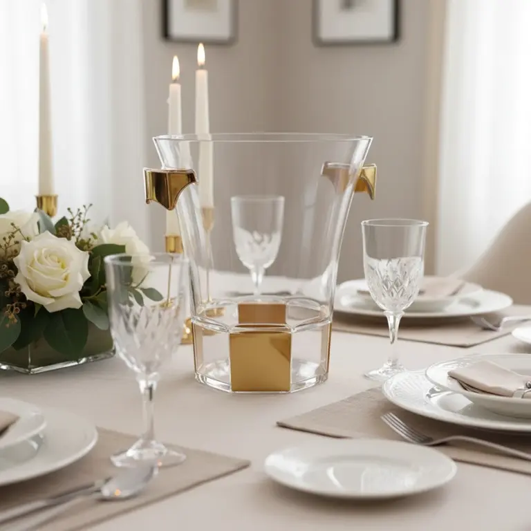 Hexagonal Ice Bucket with Gold Accents-Elegant Gatherings