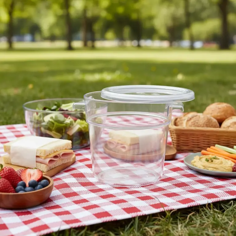 Plastic Food Storage Container with Lid 1L-Outdoor Picnics