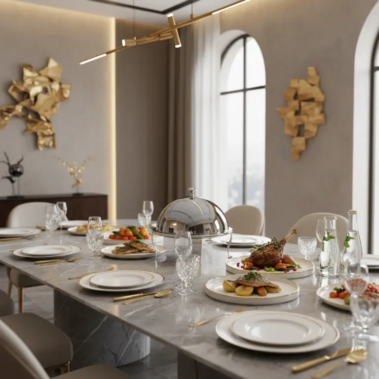 Round Ceramic Buffet Server with Chrome Dome Lid-Luxury Brunch Presentation