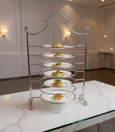 Silver Wire Plate Display Stand -Chic Kitchen Organization