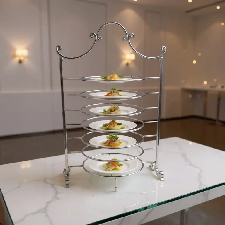 Silver Wire Plate Display Stand -Chic Kitchen Organization