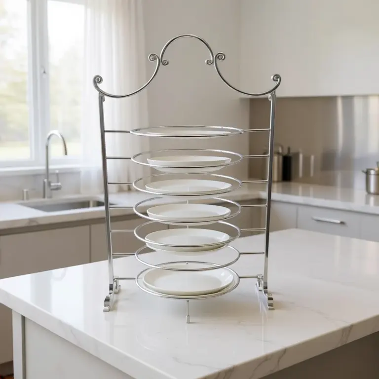Silver Wire Plate Display Stand -Artisan Plate Showcase