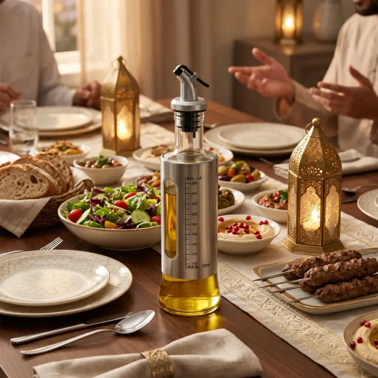 Stainless Steel and Glass Oil Dispenser Bottle-Dinner Hosts