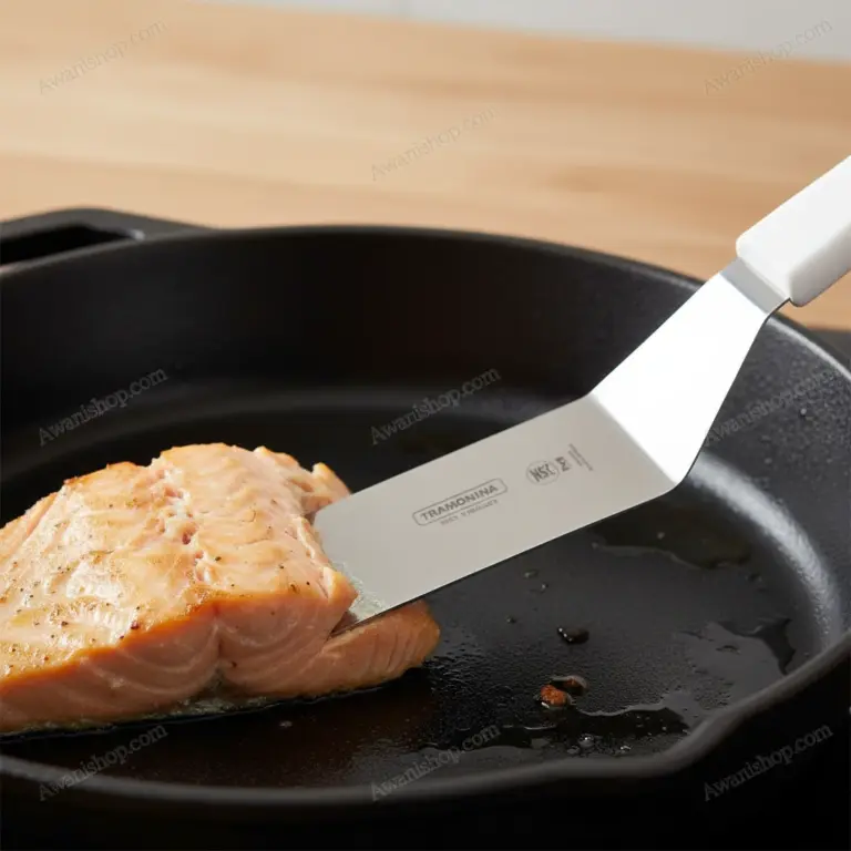 Tramontina Professional Offset Spatula – Stainless Steel-Meat and Fish Handling