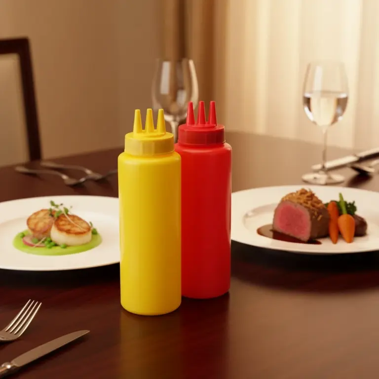 Triple-Nozzle Sauce Squeeze Bottle Set 1000ml (2-Piece) -Gourmet Dinner Presentations