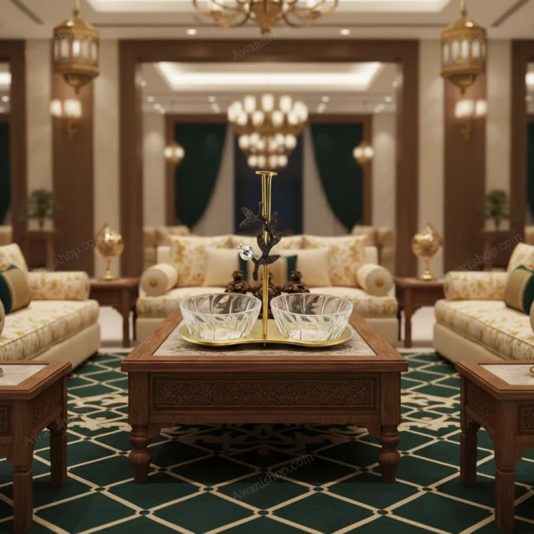 Decorative Two-Bowl Serving Stand with Glass Bowls — Majlis Hospitality