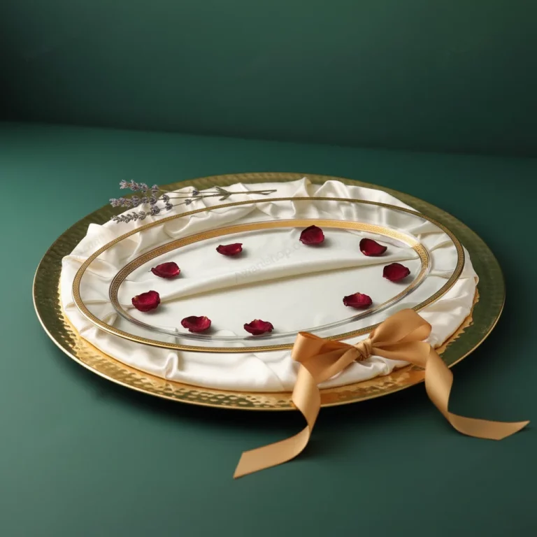 Porcelain Oval Serving Platter with Gold Geometric Border — Elegant Mezze Presentation