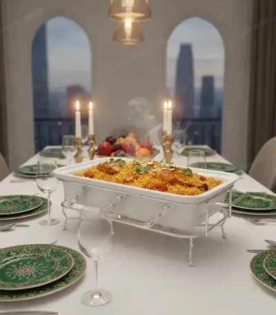 Rectangular Ceramic Buffet Food Warmer — Family Celebrations