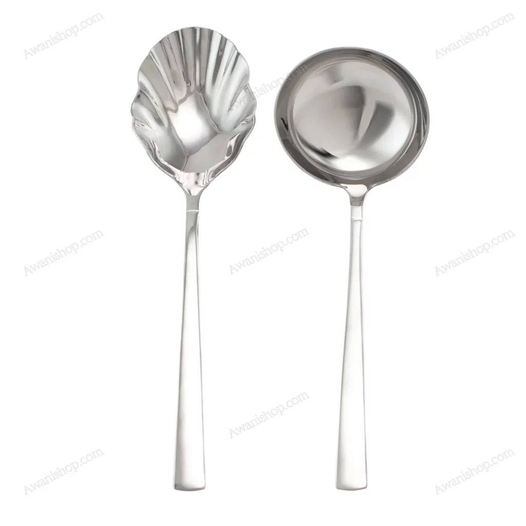 6-Piece Stainless Steel Serving Spoon Set with Stand – Classic Silver — view 2