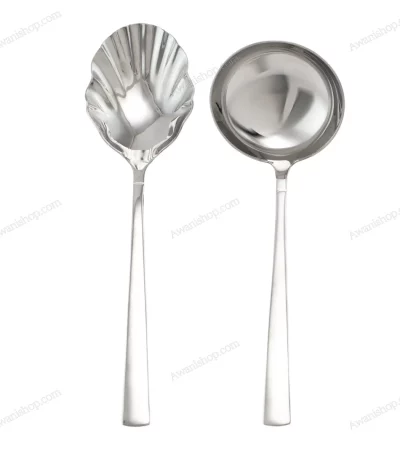 6-Piece Stainless Steel Serving Spoon Set with Stand – Classic Silver — view 2