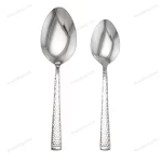 6-Piece Stainless Steel Serving Spoon Set with Stand – Floral Gold Engraved — view 3
