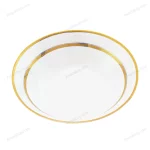 White Porcelain Bowl with Gold Geometric Border 14 cm