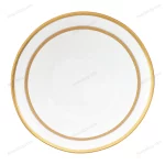 White Porcelain Bowl with Gold Geometric Border 14 cm — view 3