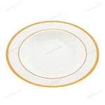 White Porcelain Bowl with Gold Geometric Border 23 cm