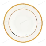 White Porcelain Bowl with Gold Geometric Border 23 cm — view 2