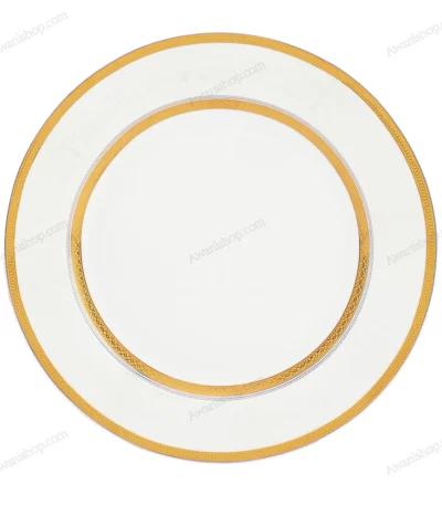 White Porcelain Plate with Gold Geometric Border 19 cm — view 2